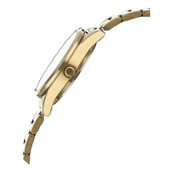 Casio Women's White Dial Gold Tone Stainless Steel Band Analog Japanese Quartz Watch - LTP-V005G-7BUDF