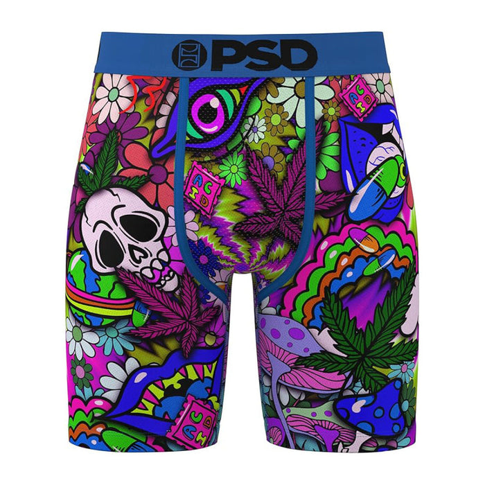 PSD Men's Multicolor Buzz Budz 7 Inch Inseam Moisture-Wicking 4-Way Stretch Boxer Briefs Large Underwear - 424180089-MUL-L