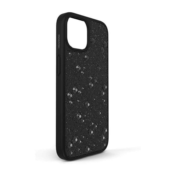 Swarovski Part of the High Collection Unisex Black Crystal Fabric with Black Flatback Crystals High Smartphone Apple iPhone 15 Case - 5682967
