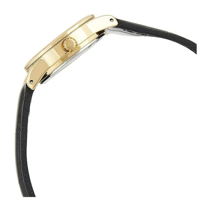 Casio Women's White Dial Black Leather Band Analog Japanese Quartz Watch - LTP-V001GL-7BUDF