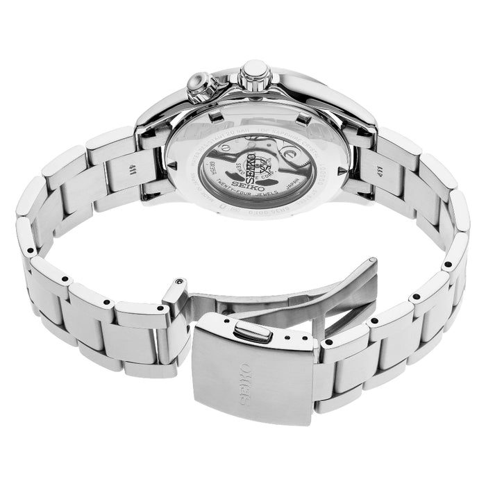 Seiko Prospex Men's Black Dial Silver-Tone Stainless Steel Band Analog Automatic with manual winding capacity Watch - SPB117