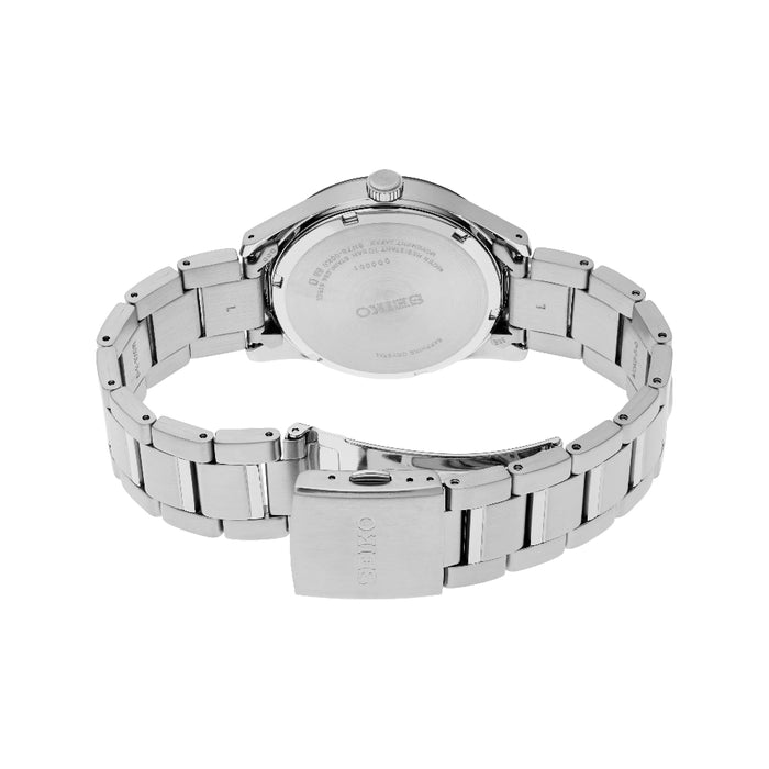 Seiko Essentials Collection Men's Blue Dial Silver Stainless Steel Strap Quartz Watch - SUR559