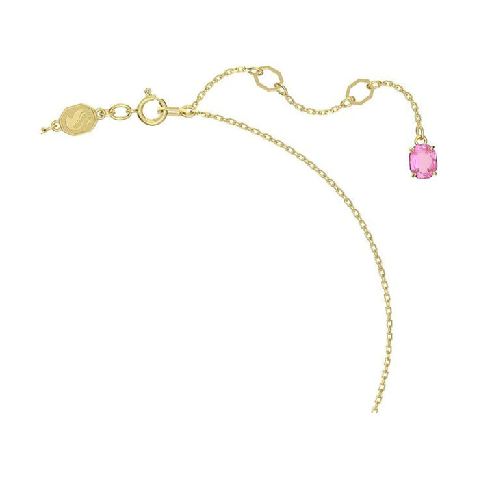 Swarovski Part of the Idyllia Collection Women's Pink Flower Motif on a Gold-Tone Finished Chain Idyllia Pendant Necklace - 5657875