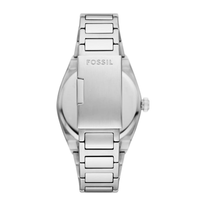 Fossil Everett Men's Green Dial Silver Stainless Steel Band Analog Quartz Three-Hand Watch - FS6056