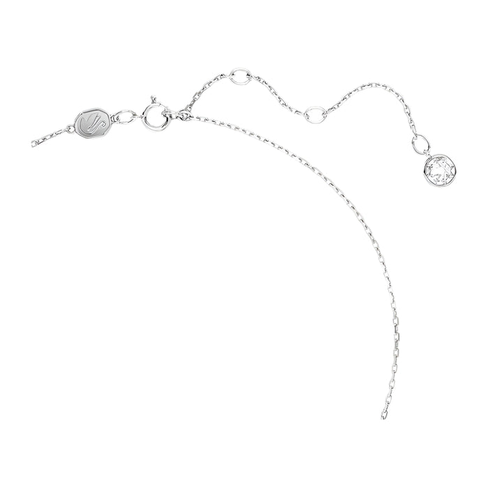 Swarovski Women's Clear Square-Cut Stone and Crystals in a Rhodium-Finished Setting April Birthstone Pendant Necklace - 5651704
