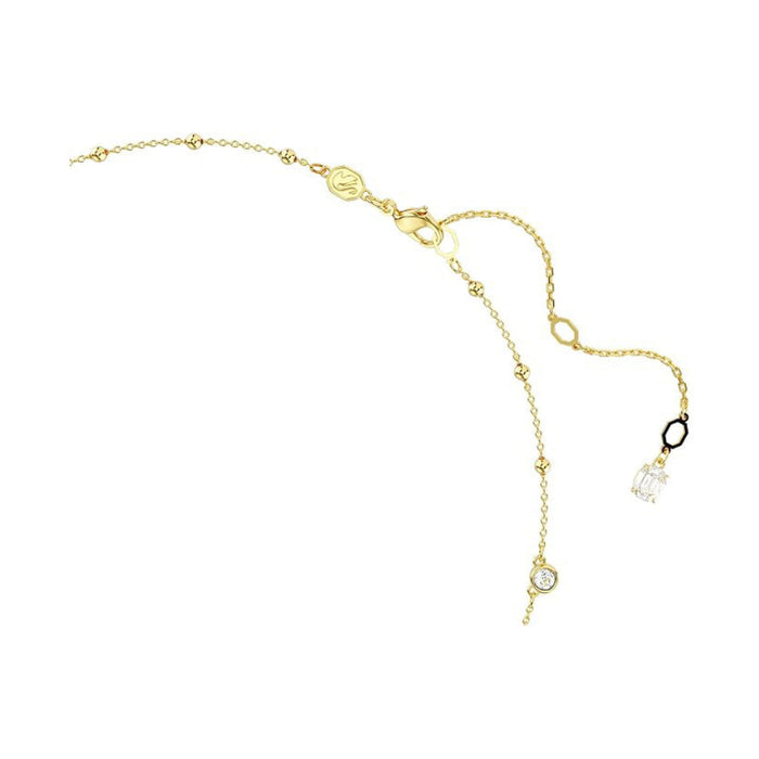 Swarovski Women's Scattered Design With Clear Round-Cut Crystals And Shiny Metal Droplets In A Gold-Tone Finished Setting Imber Necklace - 5680090