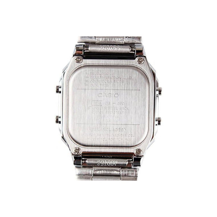 Casio Men's Grey Dial Silver Stainless Steel Band Digital Quartz Watch - DB-360-1ADF