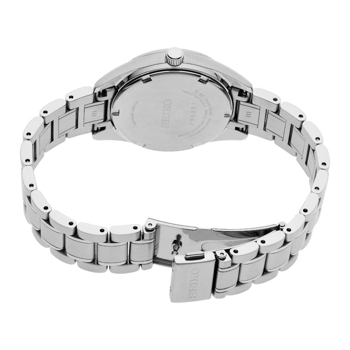 Seiko Women's Light Blue Dial Silver Stainless Steel Band Analog Quartz Watch - SUR581