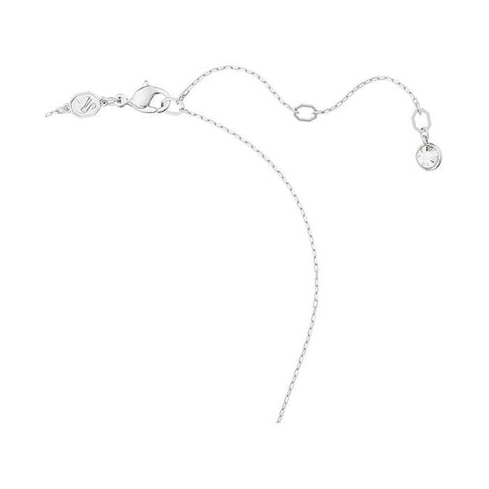 Swarovski Part of the Sublima Collection Women's Rhodium Finished Crescent Moon Motif with Clear Pavé Stones Sublima Pendant Necklace - B6-C8CP-5NM3