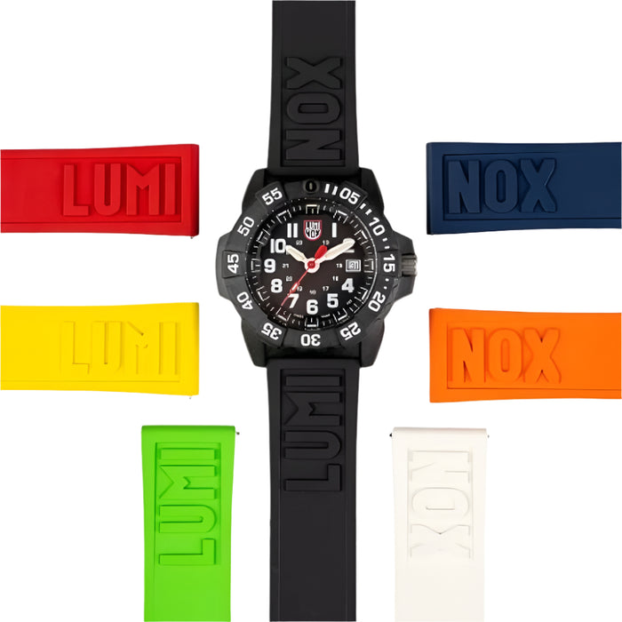 Luminox Men's Black Genuine Rubber 24 MM Watch Band - FPX.2406.21Q.K