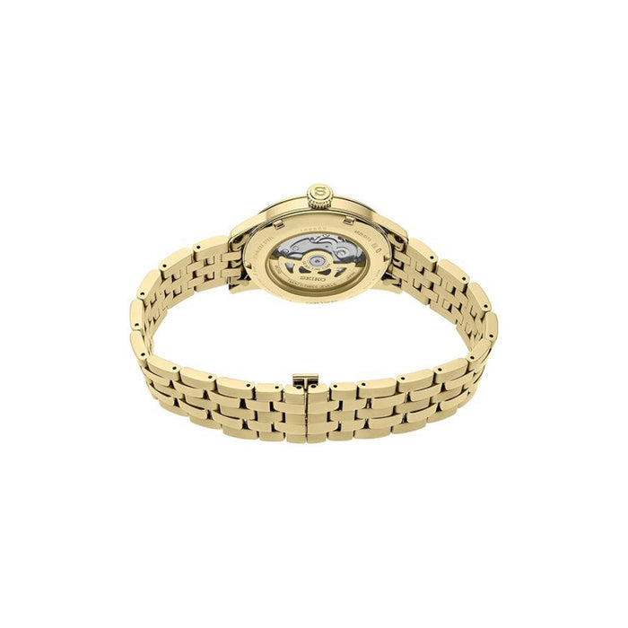 Seiko Presage Men's Gilt Dial Gold Stainless Steel Band Analog Manual Wind Up Watch - SRPK46