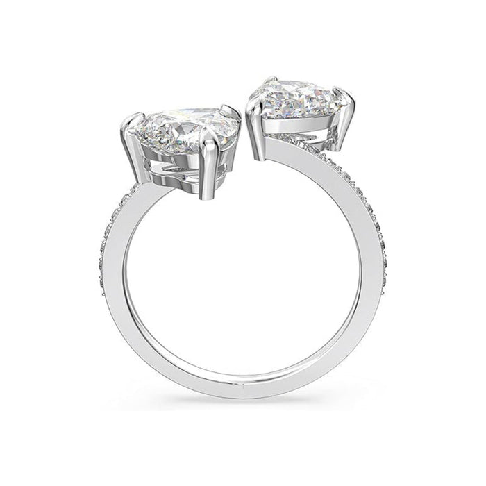Swarovski Women's Crystals and White Pavé and a Rhodium Plated Band Size 6 Attract Soul Ring - 5535191