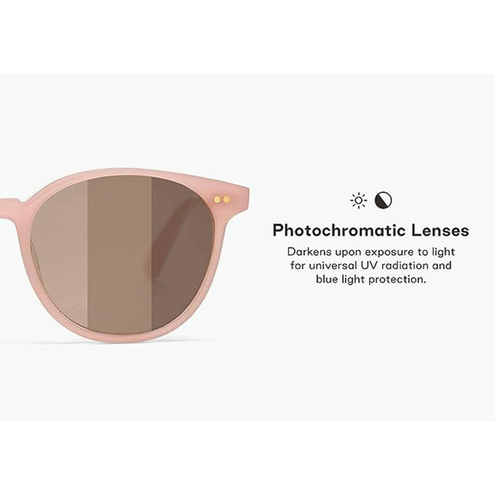 TOMS Women's Bellini Rose Quartz Frame Solid Brown Photochromic Lens One Size Non-Polarized Sunglasses - 10015515