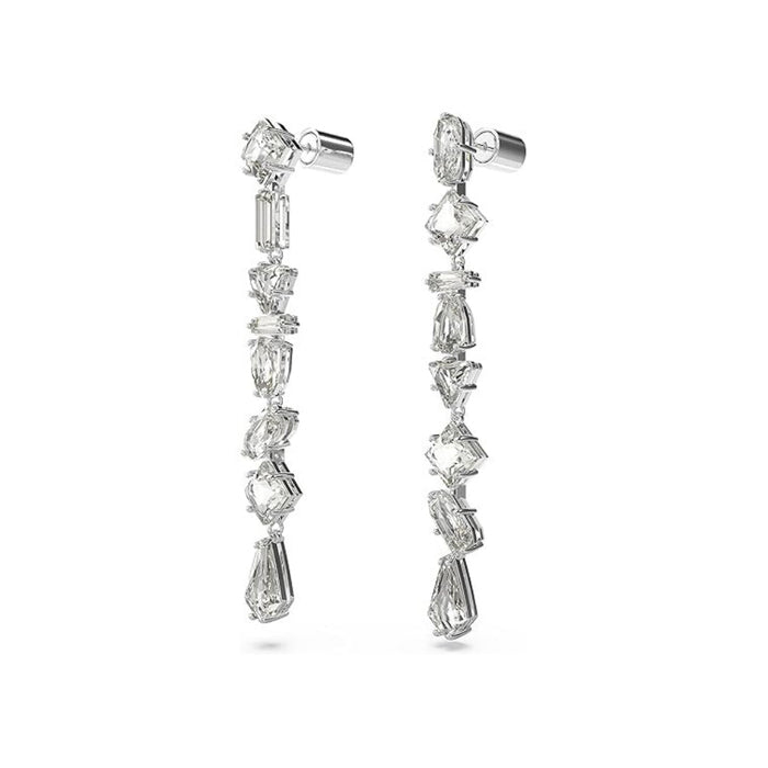 Swarovski Women's Clear Crystals In A Rhodium Finished Setting Mesmera Drop Earrings - 5661687