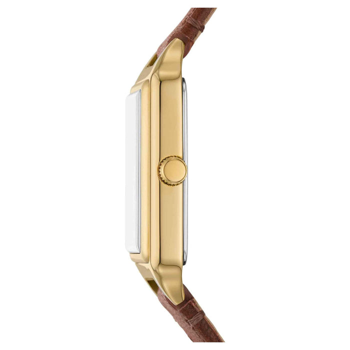 Fossil Raquel Women's Gray Dial Brown Leather Band Analog Quartz Three-Hand Watch - ES5303