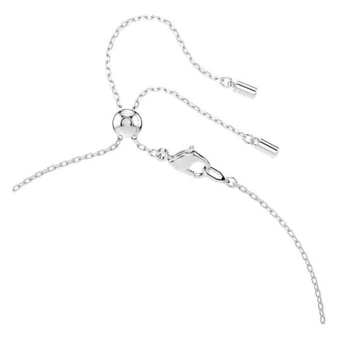 Swarovski Women's Clear Rhodium Finish Ariana Grande Y Style Crystal And Pearl Necklace - 5720855