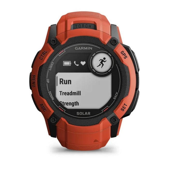 Garmin Instinct 2X Flame Red Built-in Flashlight Solar Charging Capability Multi-Band GNSS Rugged GPS Smartwatch - 010-02805-11