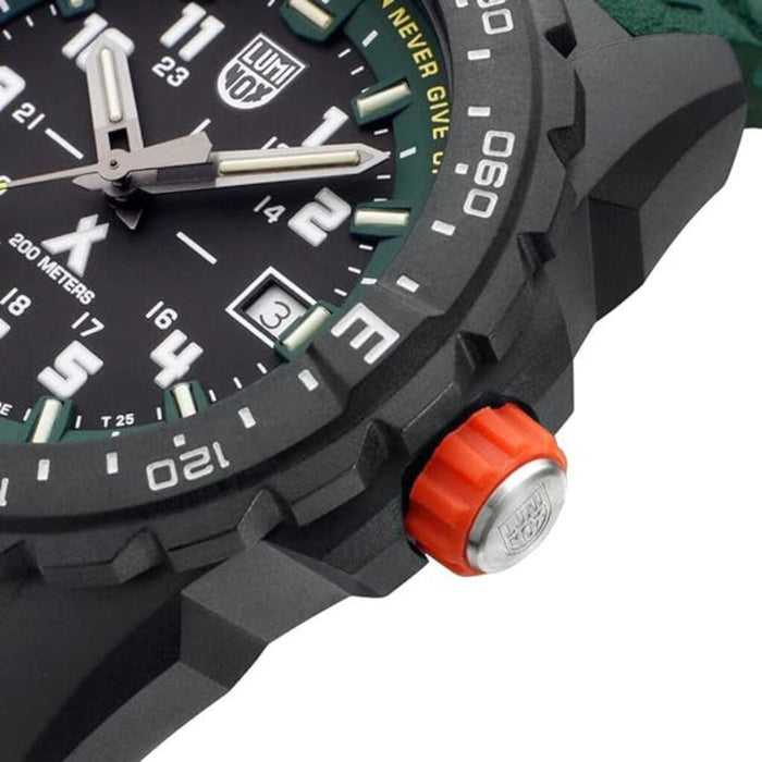 Luminox Unisex Black Dial Green Rubber Band Bear Grylls Survival Mountain 3730 Series Swiss Quartz Watch - XB.3735