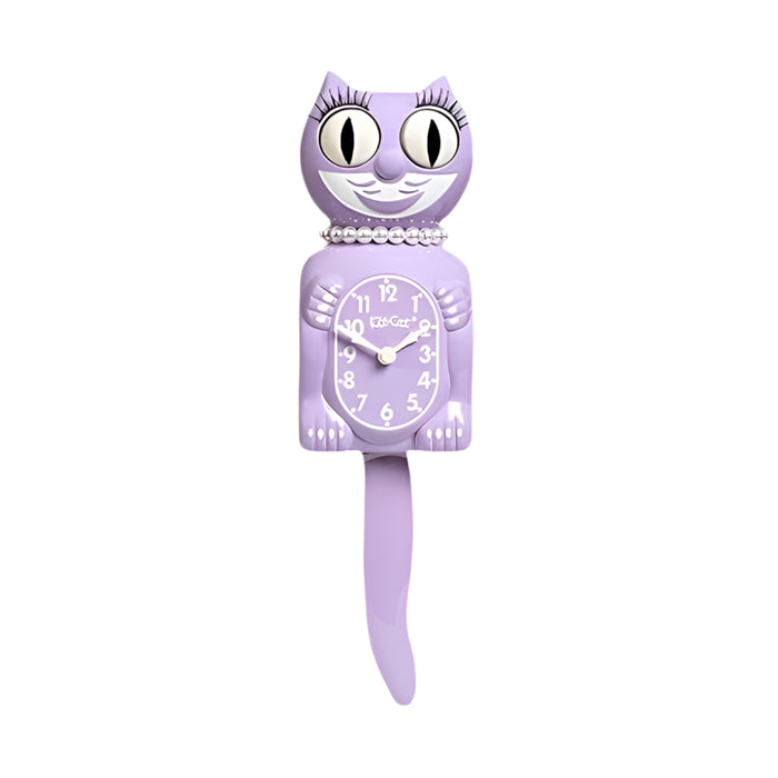 Kit Cat Klock Kid Limited Edition Pastel Lilac Cat Wall Clock - LBC-56