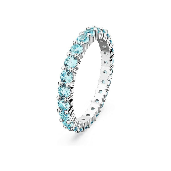 Swarovski Part of the Matrix Vittore Collection Women's Aquamarine-Blue Crystals on a Rhodium Finished Band Size 6 Matrix Vittore Ring - 5658671