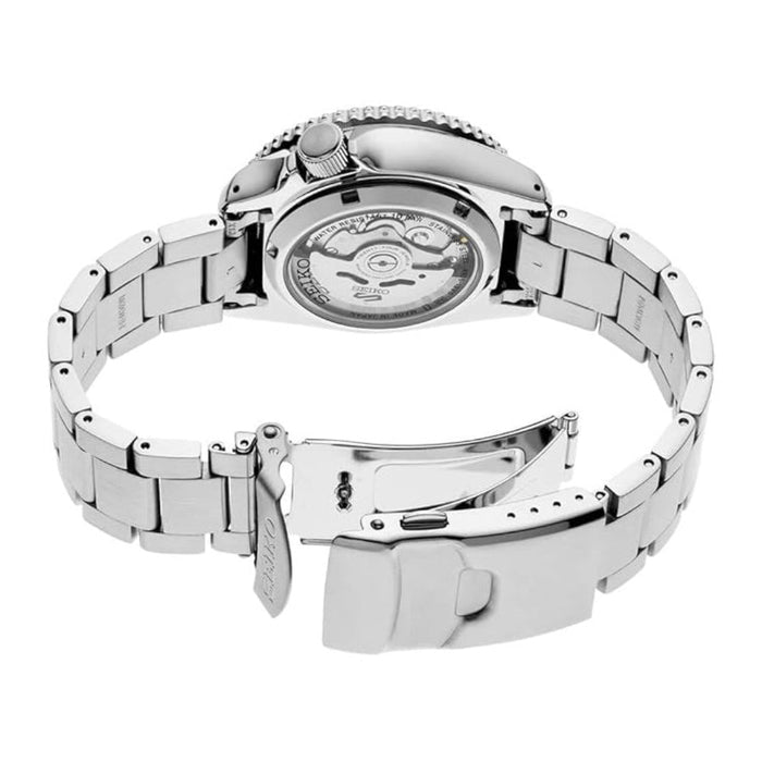 Seiko 55th Anniversary Special Edition Men's Orange Dial Silver Stainless Steel Band Analog Automatic 5 Sports Watch - SRPK11