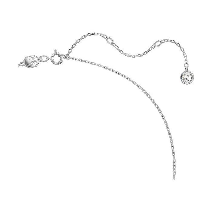 Swarovski Part of the Swan Collection Women's Rhodium Finished Swan Motif with Blue Pavé and Clear Stones Swan Earring and Necklace Set - 5660597