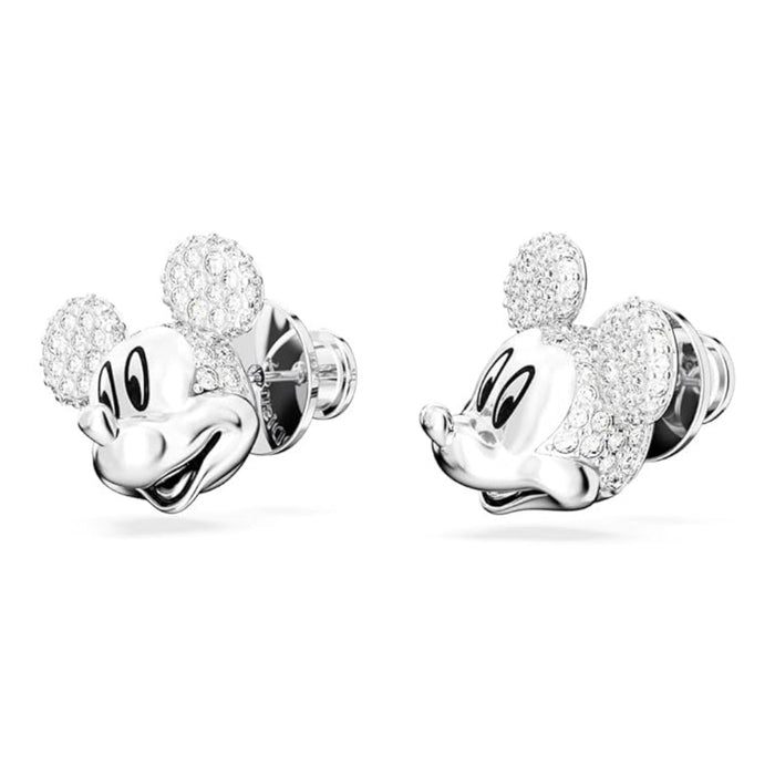 Swarovski Women's White Crystals Rhodium Finished Disney Mickey Mouse stud earrings - 5668781