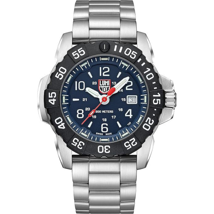 Luminox Men's Blue Dial Silver Stainless Steel Band Analogue Navy Seal Quartz Watch - XS.3254.CB