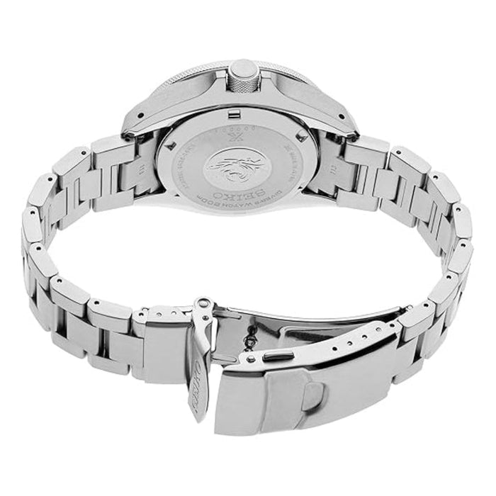 Seiko Men's Blue Dial Silver Stainless Steel Band Analog Automatic Watch - SRPL51