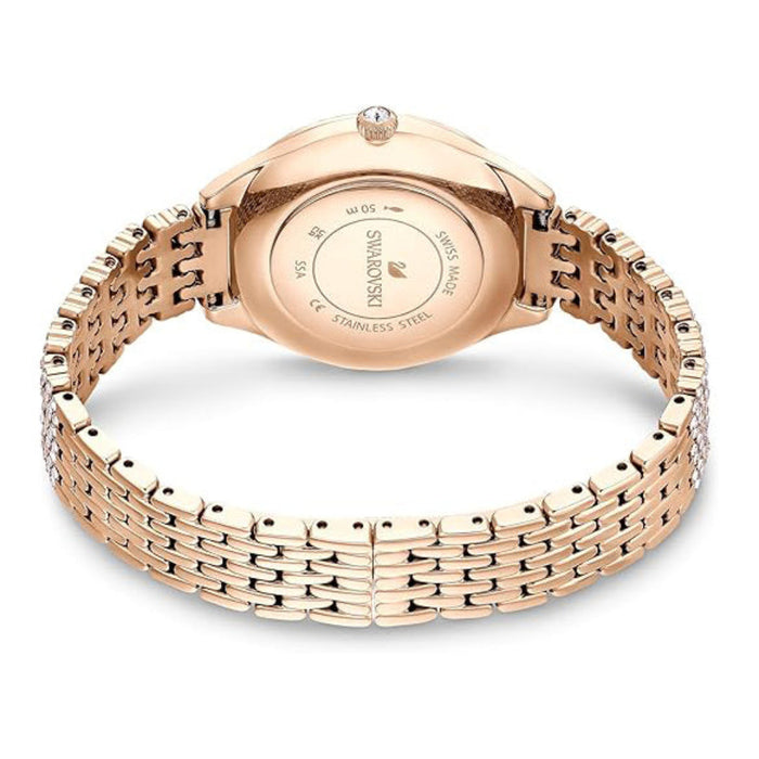 Swarovski Women's White Dial Gold Metal Band Analog Swiss Quartz Watch - 5644053