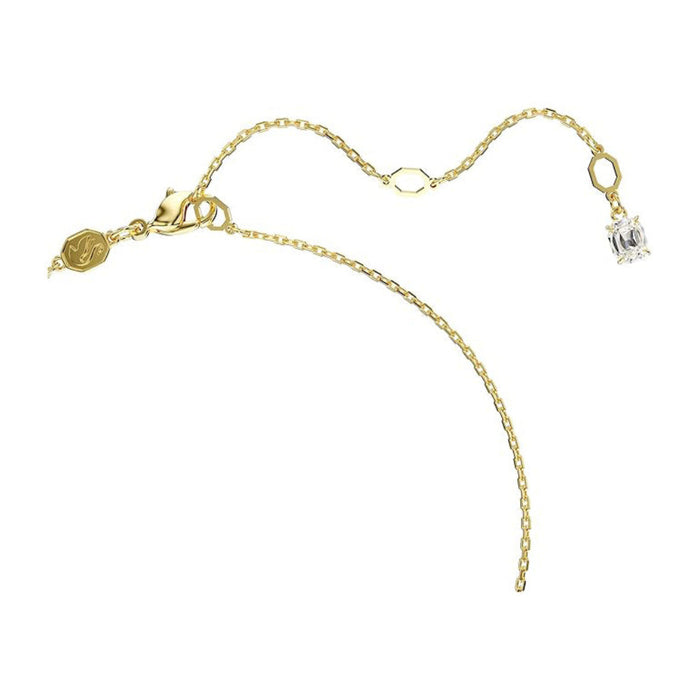 Swarovski Women's Clear Round-Cut Crystal in a Gold-Tone Finished Puffy Bezel Setting Imber Pendant Necklace - 5684511