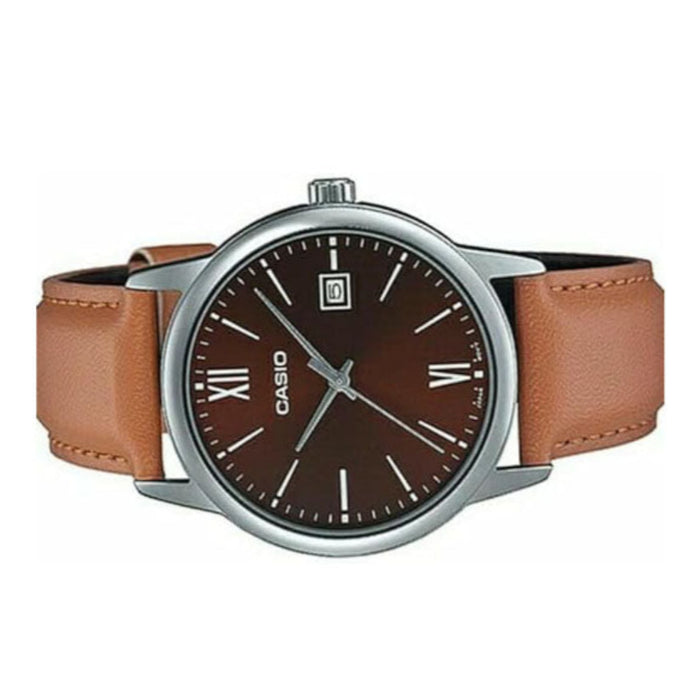 Casio Men's Brown dial Brown Band Analog Quartz Watch - MTP-V002L-5B3UDF