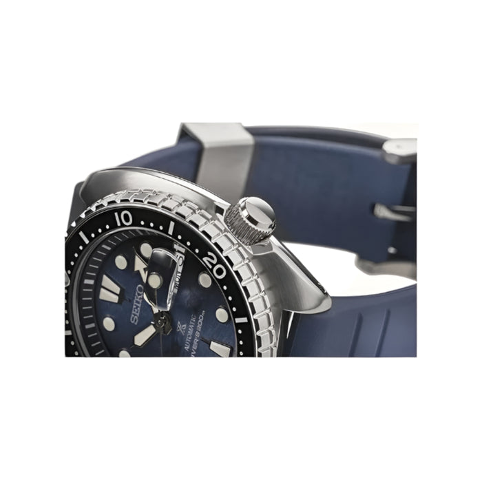 Seiko Prospex Men's Blue Dial Blue Silicone Band Analog Automatic Diver Watch - SRPF77