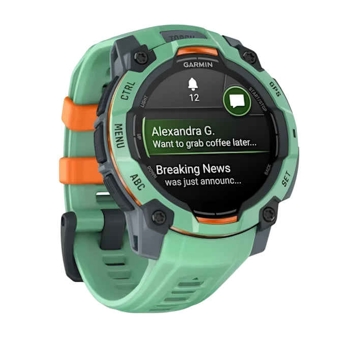 Garmin Instinct® 3 45MM Unisex Neo Tropic AMOLED Display Metal-Reinforced Bezel Built-in Flashlight Up To 18 Days Of Battery Life Rugged Outdoor GPS Smartwatch - 010-02936-01