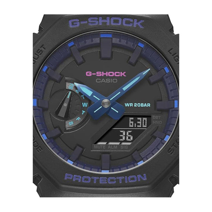 Casio Men's Black Dial Black Resin Band Analog-Digital G-Shock Quartz Watch - GA-2100VB-1ADR