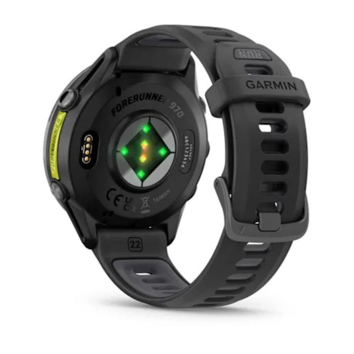 Garmin® Forerunner® 970 Unisex Carbon Gray DLC Titanium With Black Case And Black/Translucent Whitestone Band AMOLED Display Built-in LED Flashlight Premium GPS Running And Triathlon Smartwatch - 010-02969-00