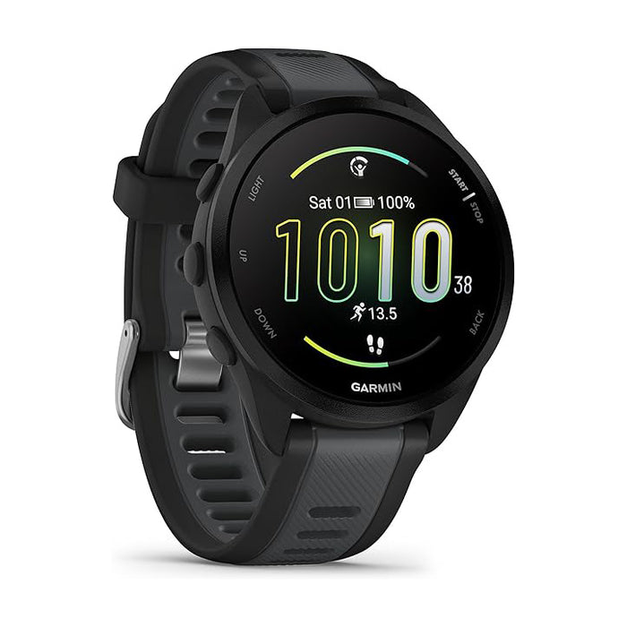 Garmin Unisex Black Forerunner 165 Music Colorful AMOLED Display Training Metrics and Recovery Insights Music on Your Wrist Running Smartwatch - 010-02863-30