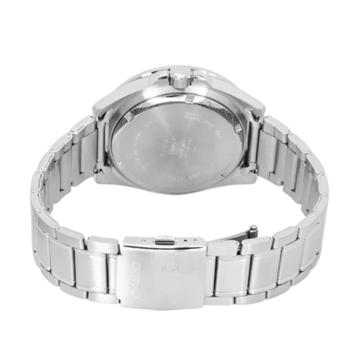 Casio Men's Black Dial Silver Stainless Steel Band Analog Quartz Watch - MDV-107D-1A2VDF