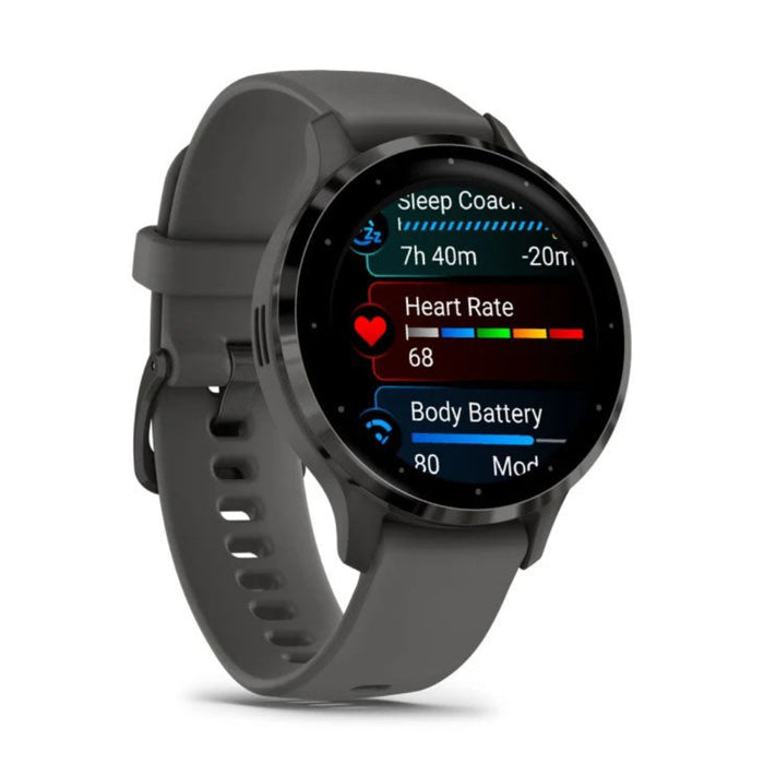 Garmin Venu 3S AMOLED Display Pebble Gray Silicone Band Advanced Health and Fitness Features Up to 10 Days of Battery GPS Smartwatch - 010-02785-00