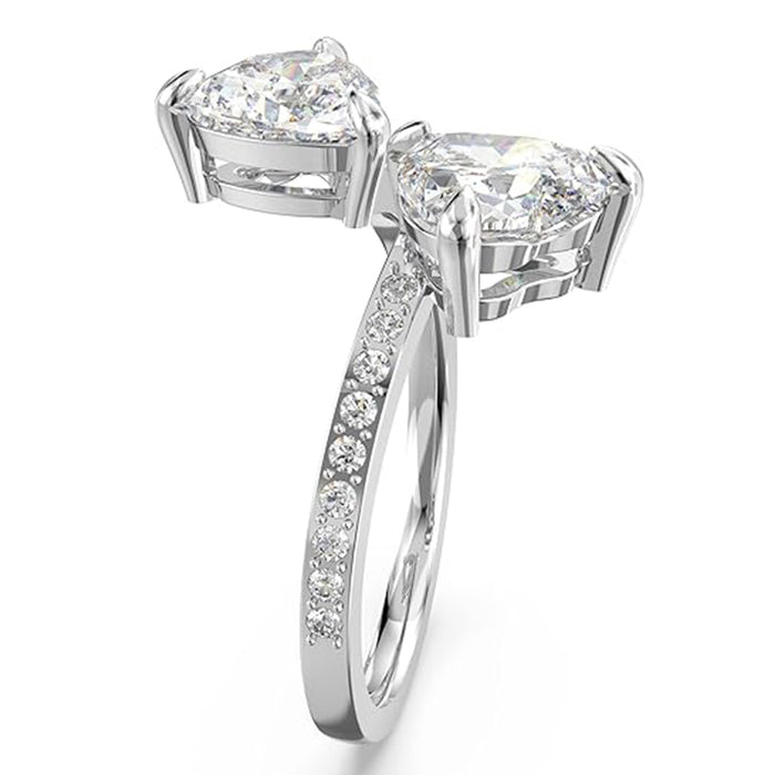 Swarovski Women's Clear Crystals and White Pavé and a Rhodium Plated Band Attract Soul Ring - 5535193
