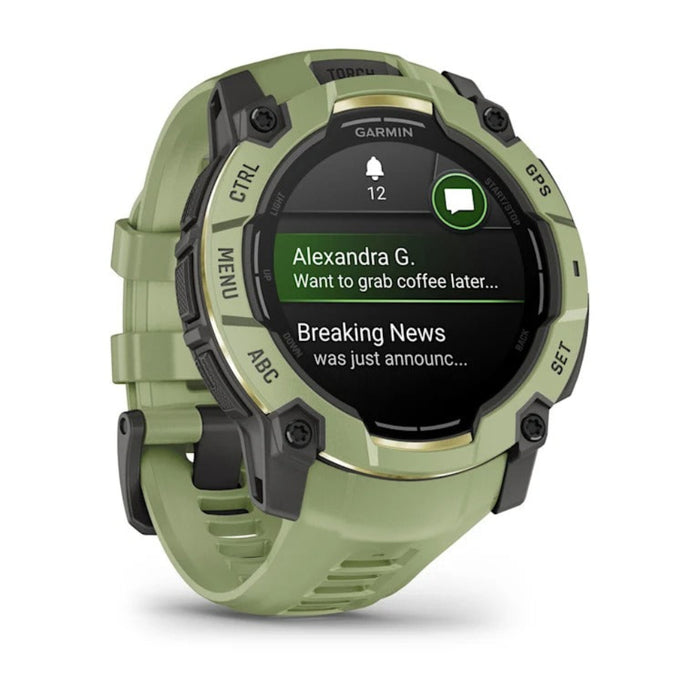 Garmin Unisex Fern Green With Fern Green Band 50 MM AMOLED Display Built-in Flashlight Alpine Rush Collection Limited Edition Color Instinct® 3 Rugged Outdoor GPS Smartwatch - 010-03020-02