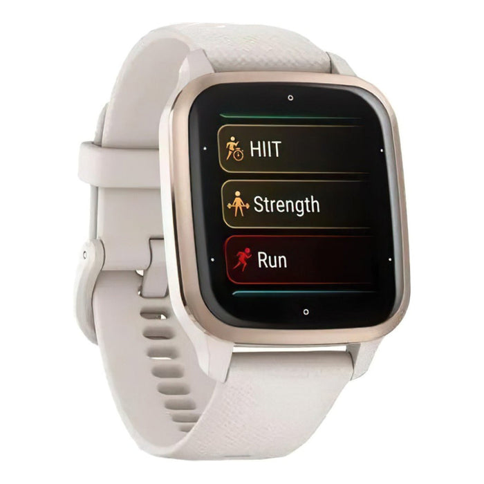 Garmin Venu Sq 2 Peach Gold and Ivory Music Edition All-Day Health Monitoring Long-Lasting Battery Life GPS Smartwatch - 010-02700-01