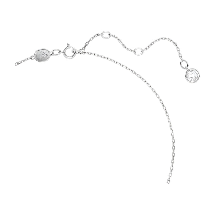 Swarovski Women's Green Square-Cut Stone and Crystals in a Rhodium-Finished Setting August Birthstone Pendant Necklace - 5651706