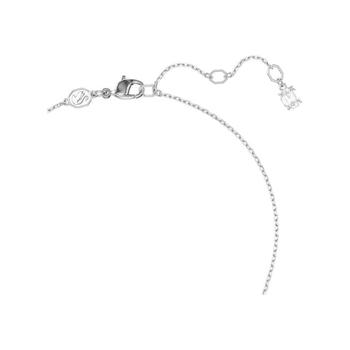 Swarovski Part of the Idyllia Collection Women's Shell Pendant with Blue Center Crystal and Clear Stones in a Rhodium-Finished Setting Idyllia Pendant Necklace - 5689195