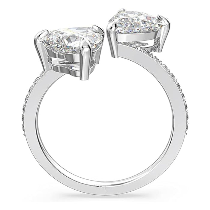 Swarovski Women's Clear Crystals and White Pavé and a Rhodium Plated Band Attract Soul Ring - 5512854