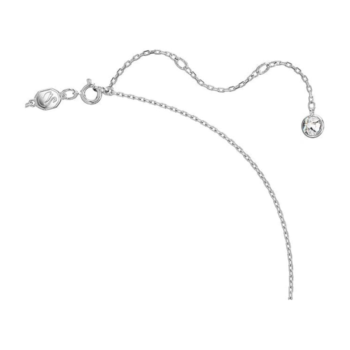Swarovski Women's Rhodium Finished Swan Motif with Blue Pavé and Clear Stones Swan Pendant Necklace - 5660594