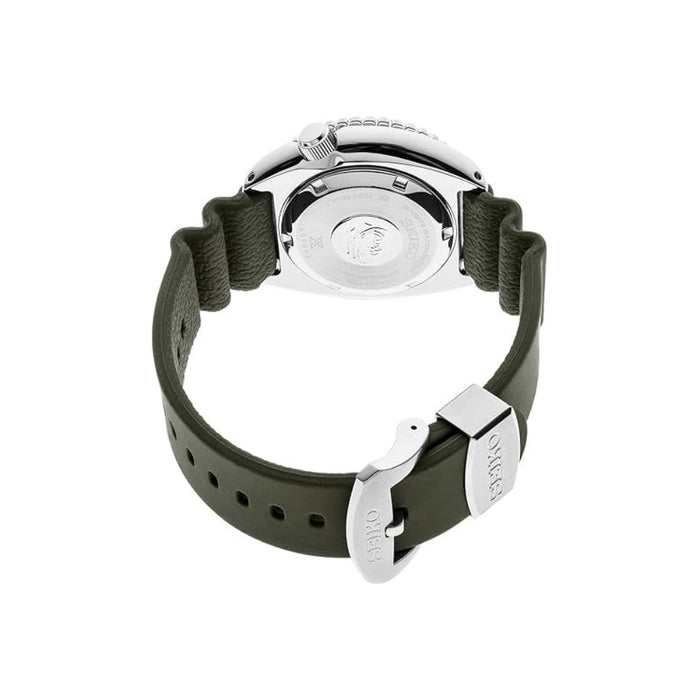 Seiko Men's Green Dial Green Silicone Band Analog Automatic Watch - SRPE05