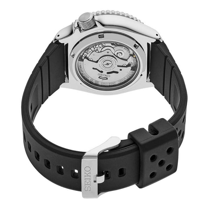 Seiko 5 Sports Men's Yellow Dial Black Silicone Band Analog Automatic Watch - SRPL87