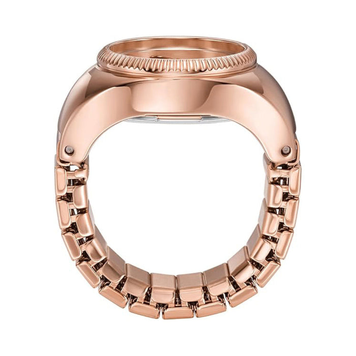 Fossil Women's Rose Gold Dial Rose Gold Stainless Steel Band Analog Quartz Two-Hand Watch Ring - ES5247