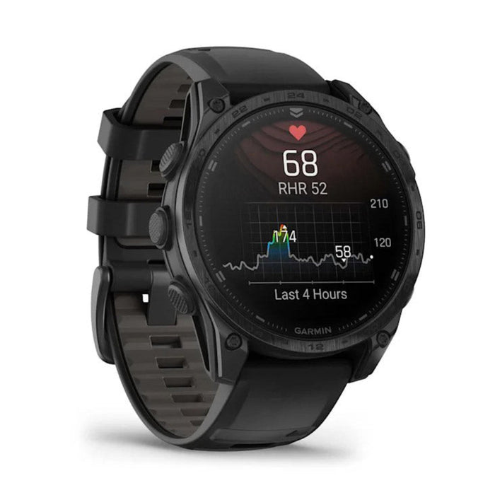 Garmin tactix® 8 47MM Unisex Black With Titanium Caseback And Black Silicone Band AMOLED Display Includes Applied Ballistics Ultralight™ Solver Premium Tactical GPS Smartwatch - 010-03405-00